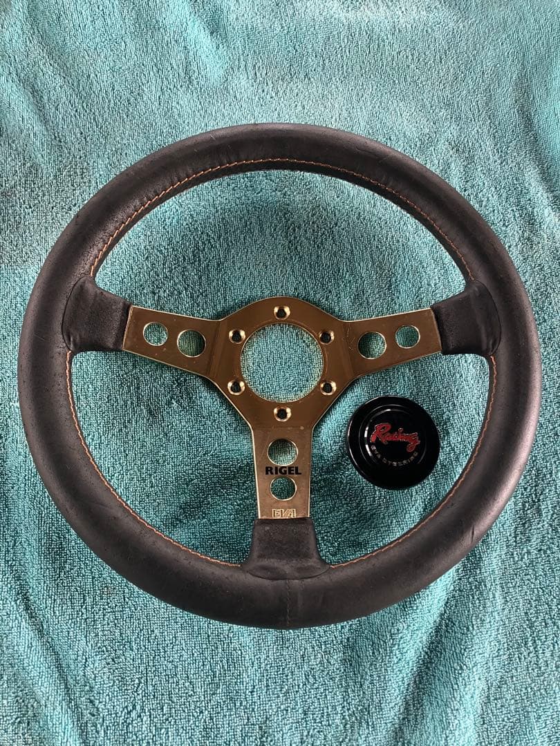 のんのんさま専用年代物EVA RIGELステアリング レザーハンドル 32φ