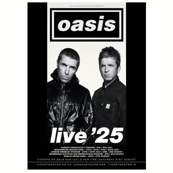 残り1点）オアシスOasis live '25 ポスター45cm x 30cm - メルカリ