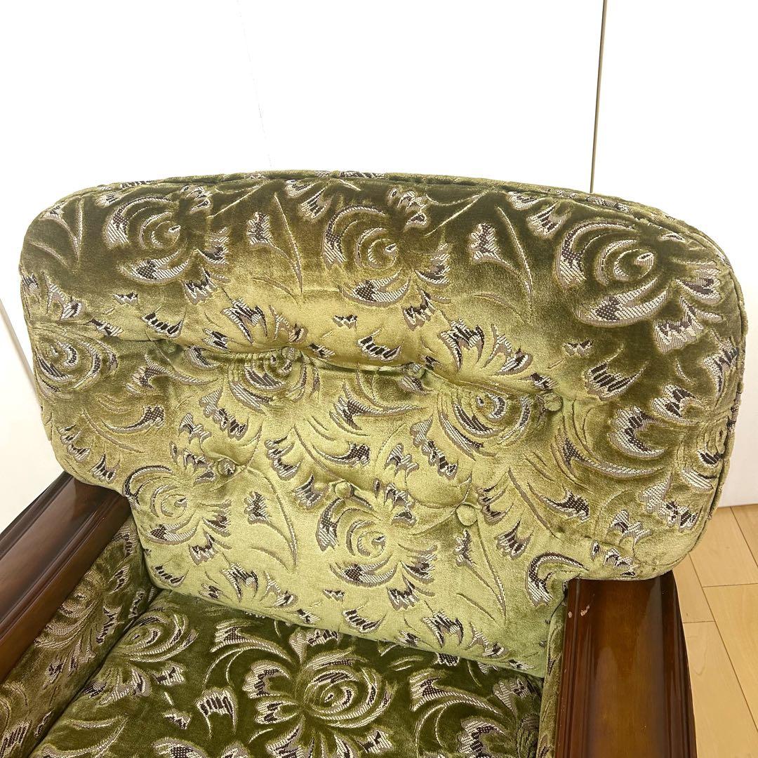 オールドカリモク 金華山 1人ソファ グリーン カリモク karimoku