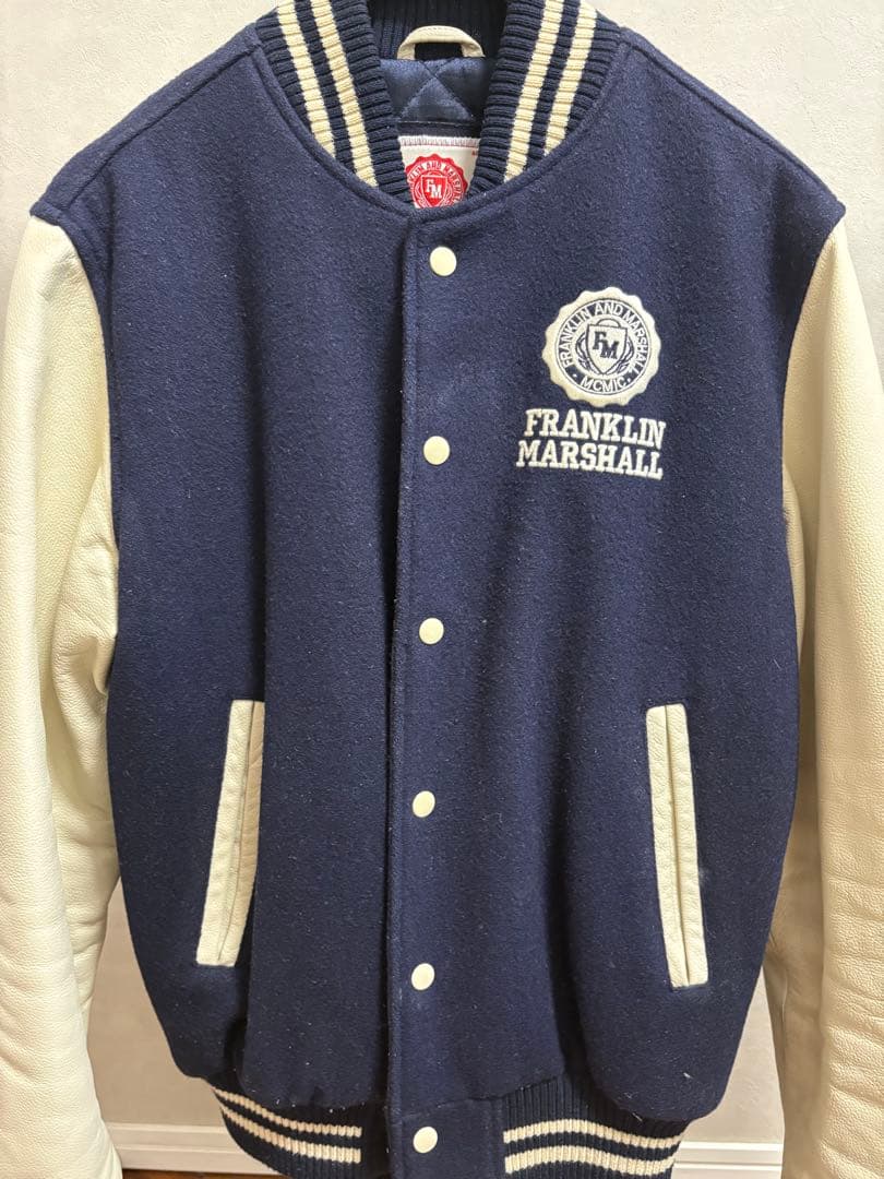 FRANKLIN MARSHALL スタジャン ネイビー/ホワイト