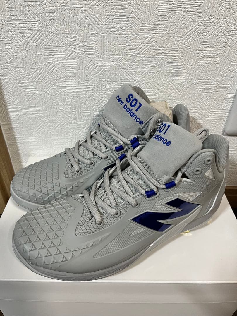 New Balance S01 スパイク グレー/ネイビー 楽天市場】ニューバランス 野球 スパイク 金具スパイク カラースパイク