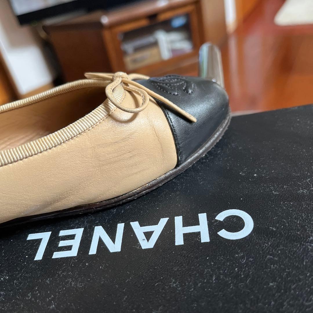 CHANEL バレエシューズ ベージュ/ブラック