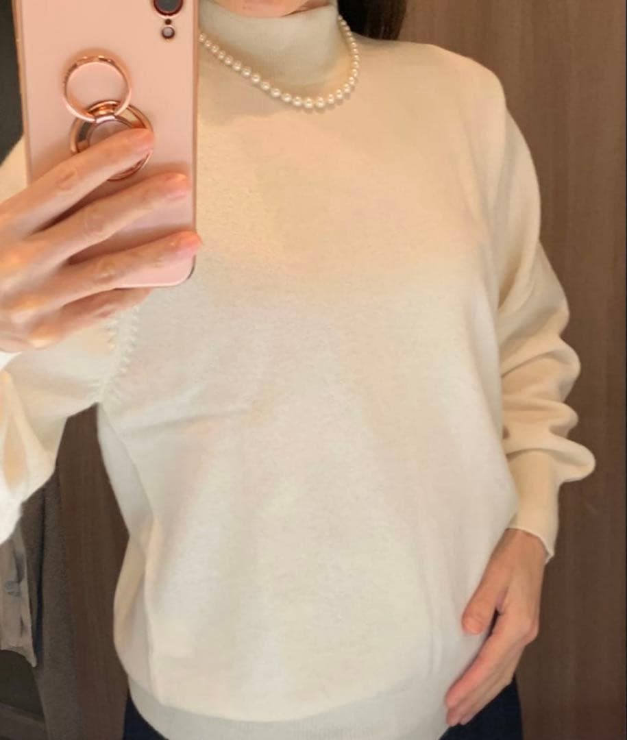 新品 カシミヤ100% カーディガン ニット アンサンブル イエロー L