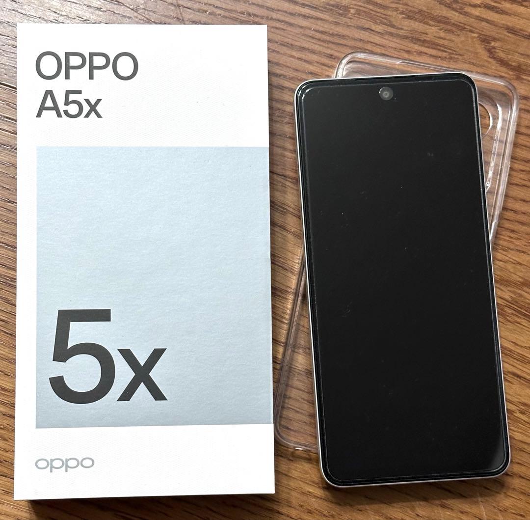 OPPO A5x ホワイト　SIMフリー6.7型　4GB/128GB おまけ付き OPPO A5x 6.7インチ メモリー4GB ストレージ128GB ホワイト OPPO A