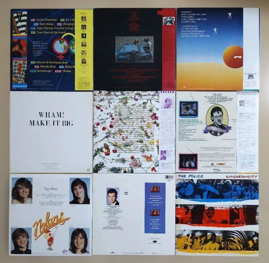 80年代 名曲 洋楽ロック・ポップス LPレコード 9枚セット まとめ売り