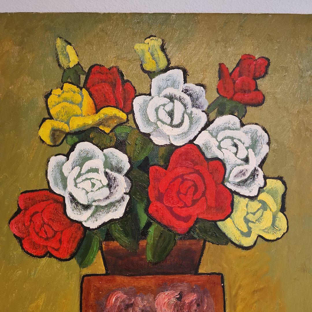 田渕眞兒油絵油彩薔薇シリーズ花No.9