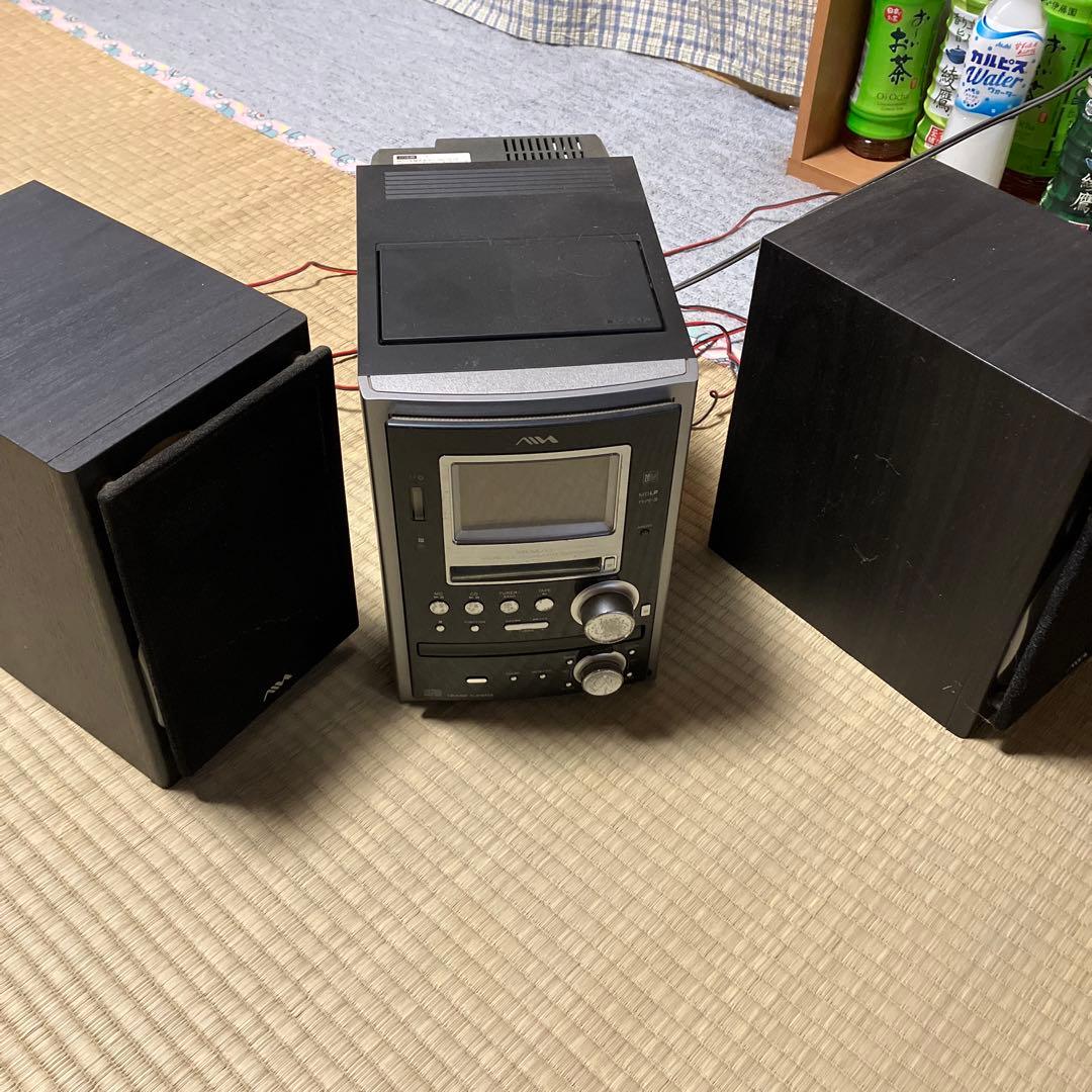 AIWA CD.MDコンポ 黒 XR-MJ10 - メルカリ
