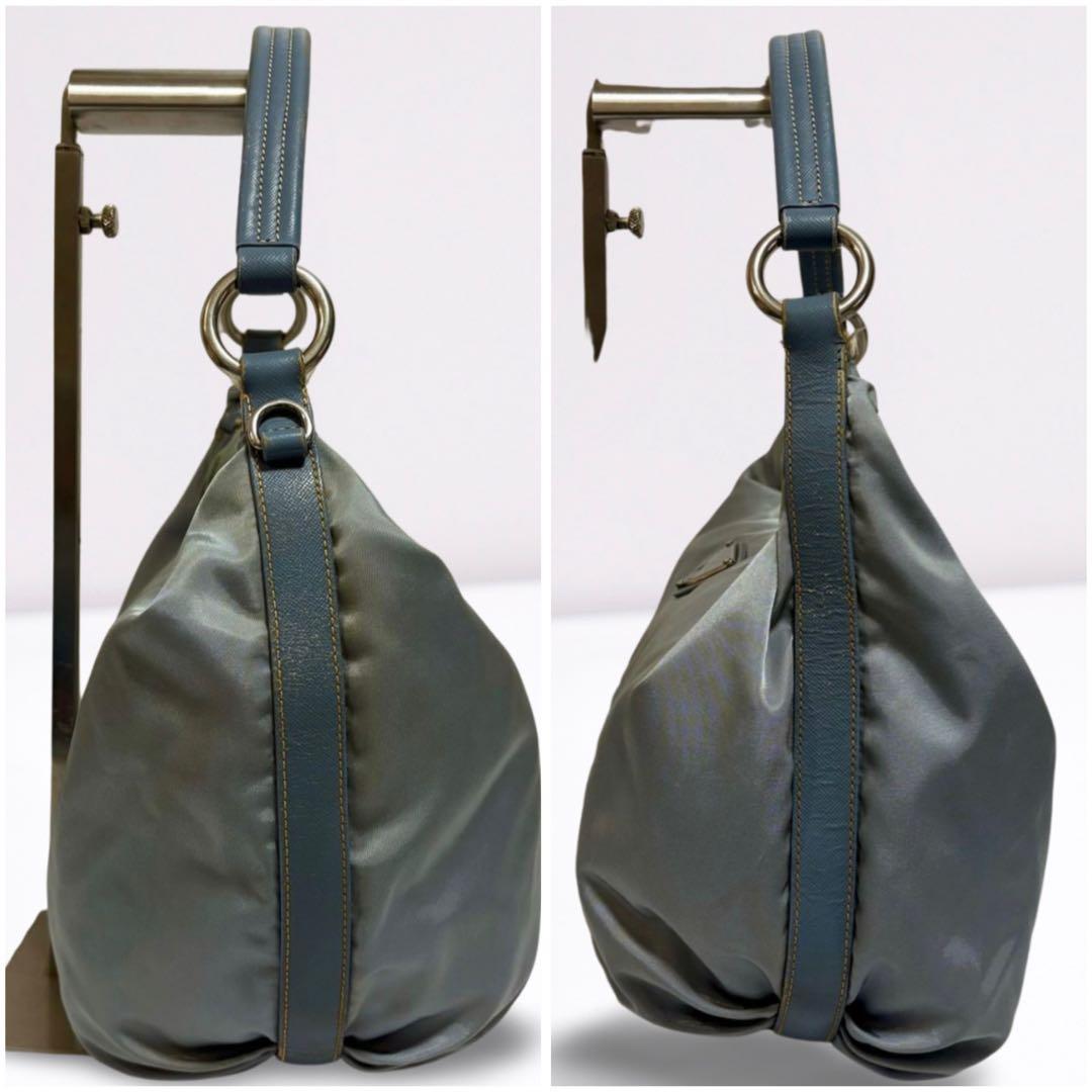 正規品】PRADA プラダ ワンショルダー ナイロン×レザー 三日月型