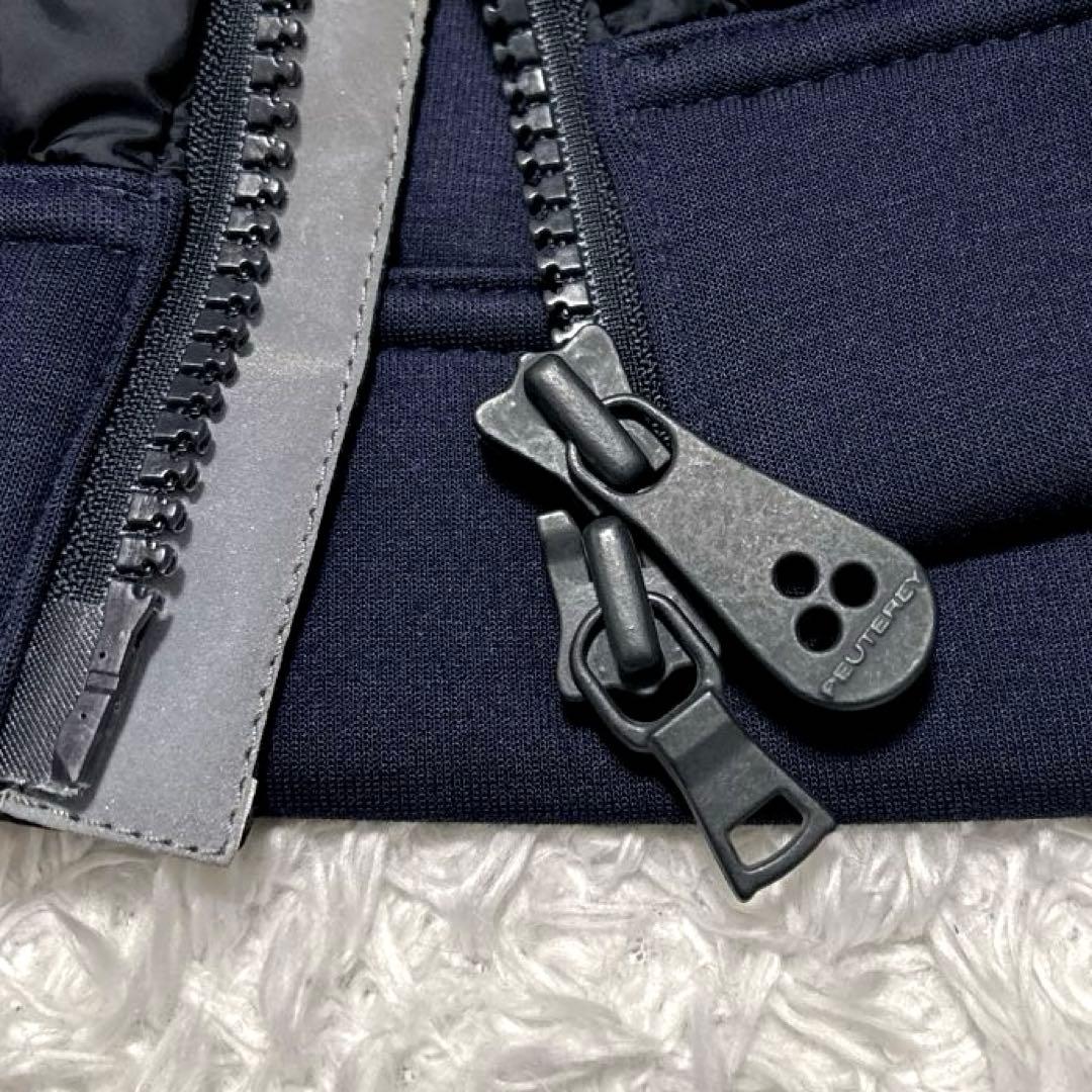 極美品✨ピューテリー 異素材切替 ハイブリッドダウンジャケット