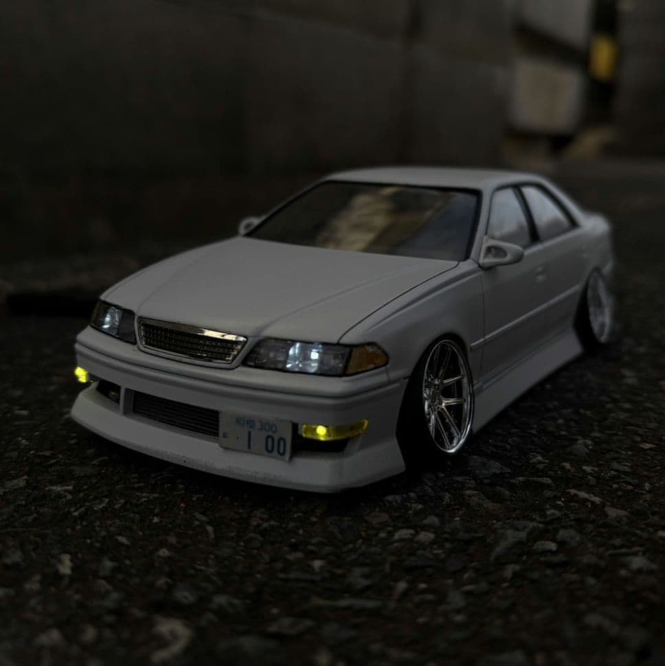 アオシマjzx100マークIIプラモデル完成品電飾加工品 アオシマ jzx100 マークII プラモデル 完成品 - メルカリ