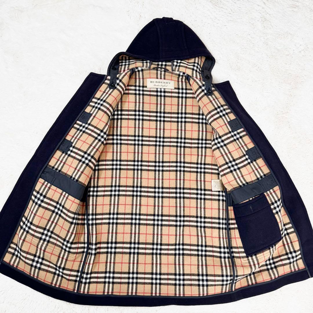 バーバリー ダッフルコート ロング フード ノバチェック 現行タグ