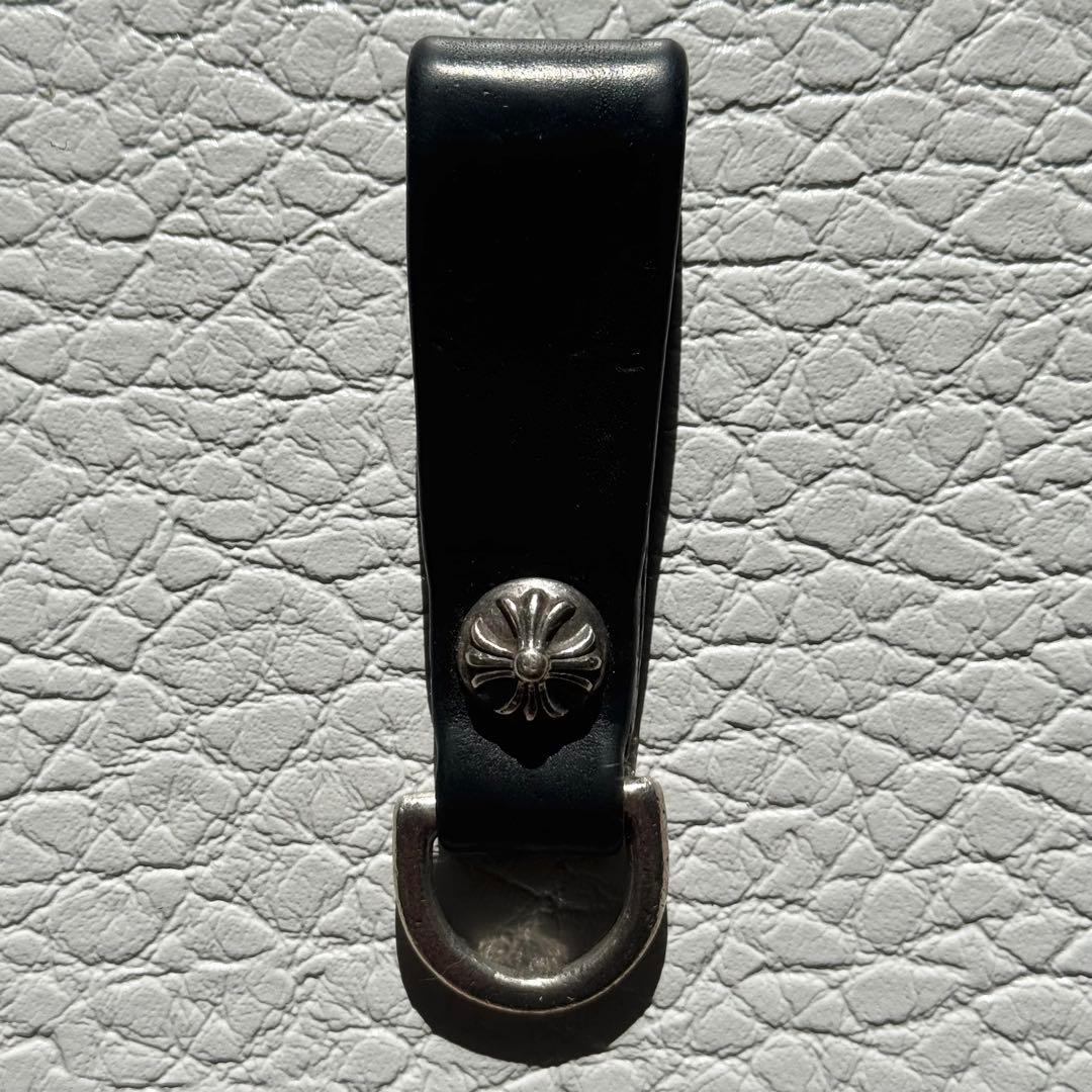 クロムハーツ Dキーリング クロスボタン ブラックレザー　ベルトループ クロムハーツDキーリングクロスボタンブラックレザー|クロムハーツ通販