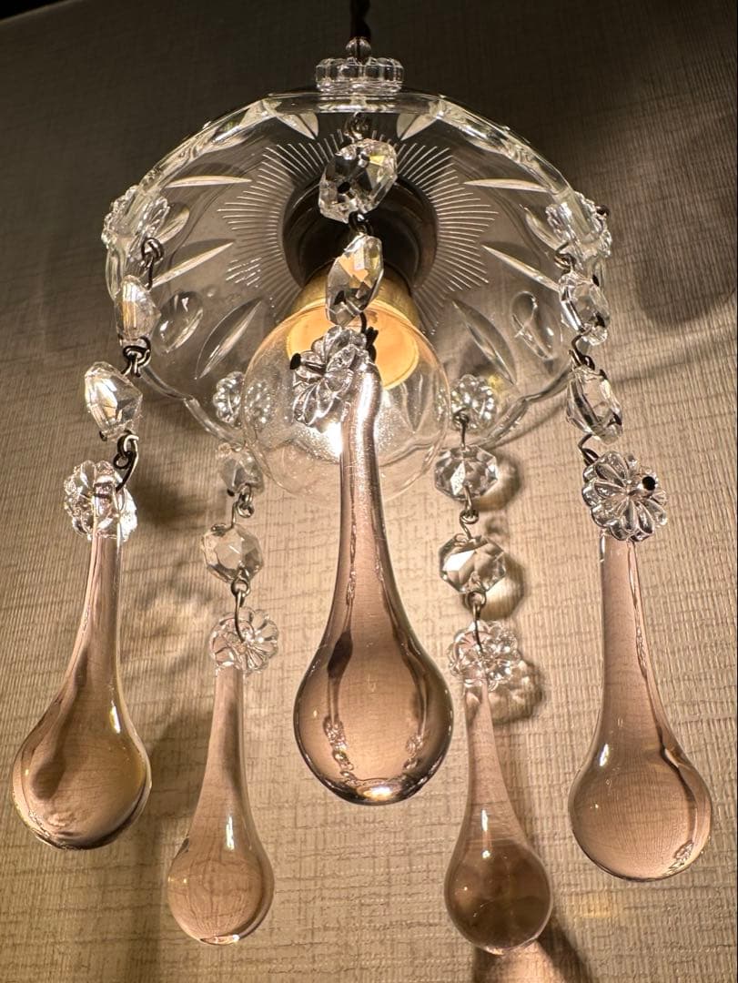 20's フランス アンティーク ピンクムラーノガラスの可愛いミニ