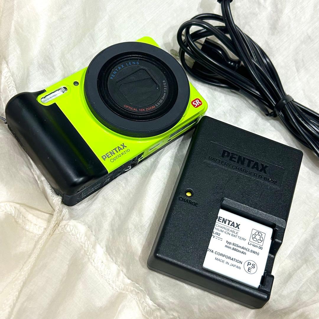 可愛いコンデジ】PENTAX optio RZ10 ライムグリーン 動作確認済 - メルカリ