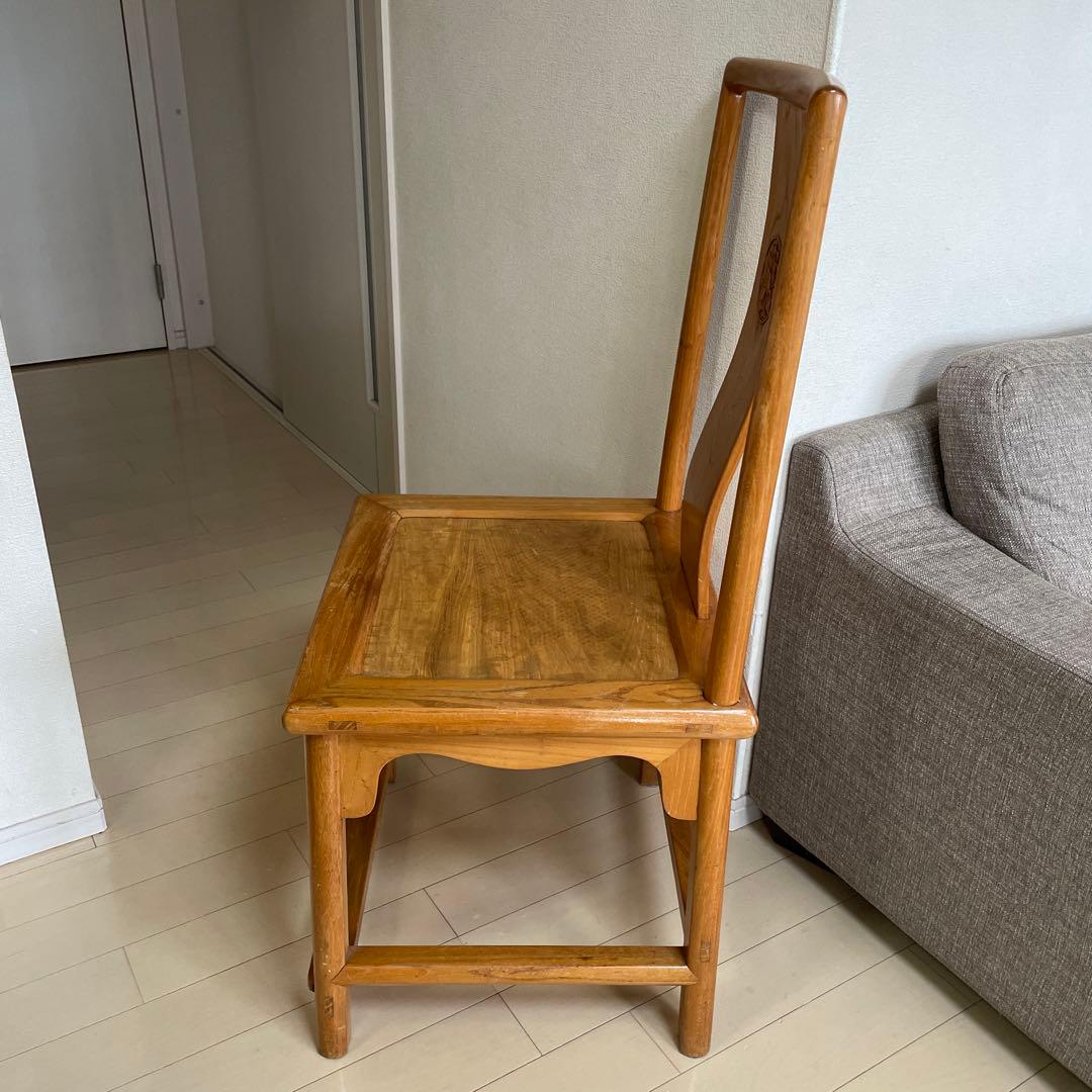 唐木椅子 唐木家具 木製 美品 アンティーク 彫刻 牡丹彫刻 中国家具 李