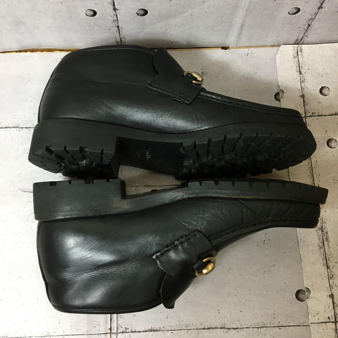 美品　GOCCI グッチホースビットモカシン　ブラック42E 27.0cm