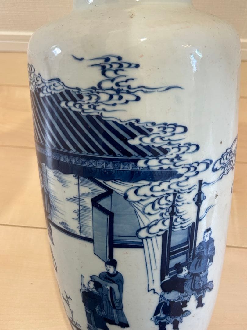 清早期 青花染付人物図大花瓶 中国美術唐物 - メルカリ