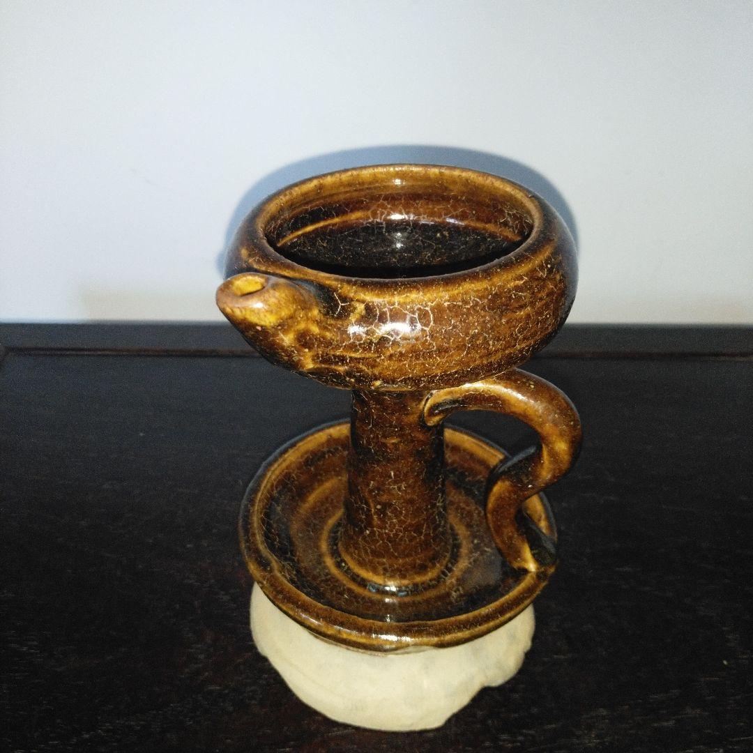 NO596 さつま飴釉灯器 江戸 灯火器 灯火具 時代物 - メルカリ