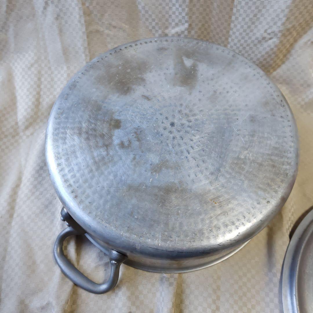 アルミ製 両手鍋 KING 412 蓋付き 外輪鍋 業務用