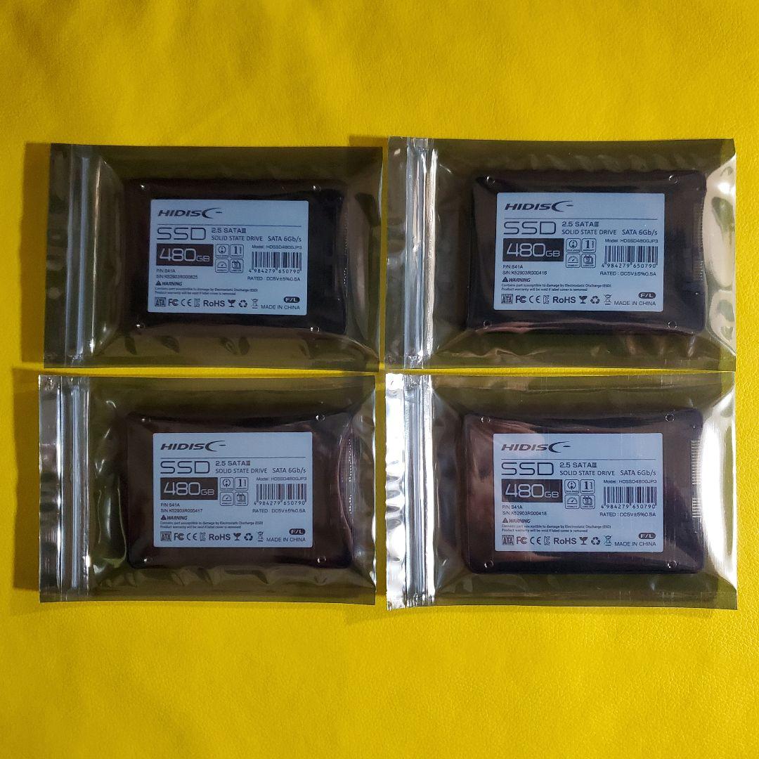 【未使用品】HIDISC SSD 480GB SATA III 4個セット SSD 480GB】HIDISC HDSSD480GJP3 2 5インチ SATA 金属筐体｜Yahoo