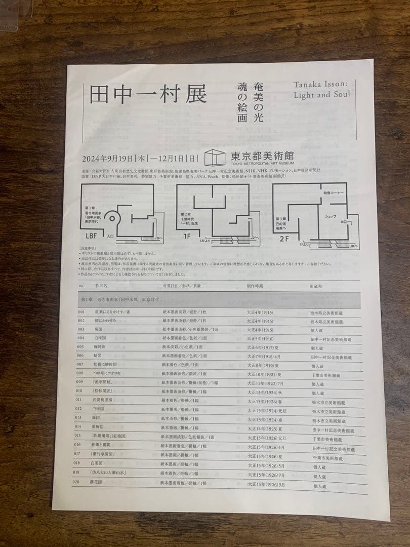 田中一村展 奄美の光 魂の絵画 公式図録とポストカード4枚とガイド