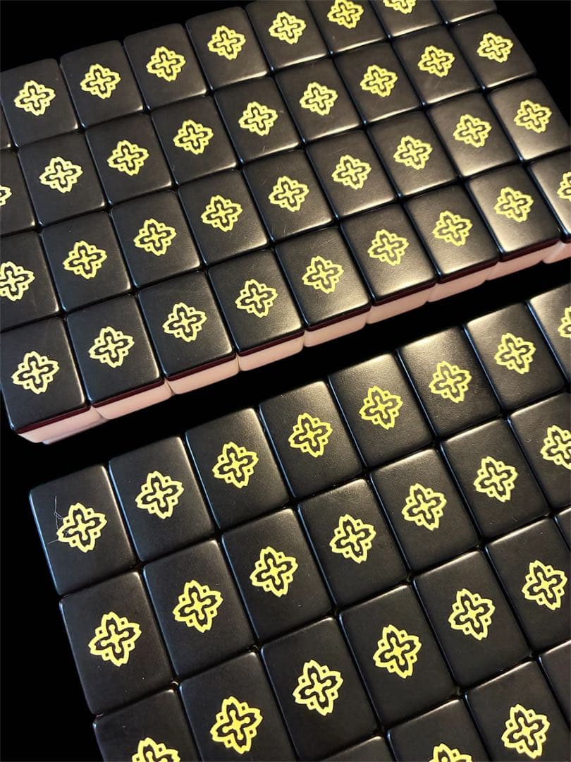 麻雀牌 麻雀セット 背黒 ブラック 法悦 ミズノ丸一 希少 本革