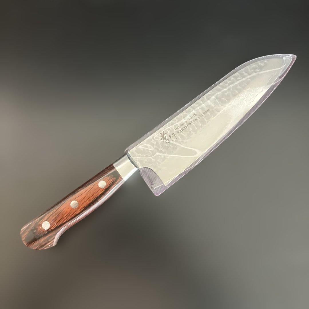 堺孝行　ダマスカス33層三徳包丁 180mmサビにくい鋼木製ハンドル 楽天市場】【 堺孝行 ダマスカス33層 三徳 180mm 】 名入れ 三徳包丁