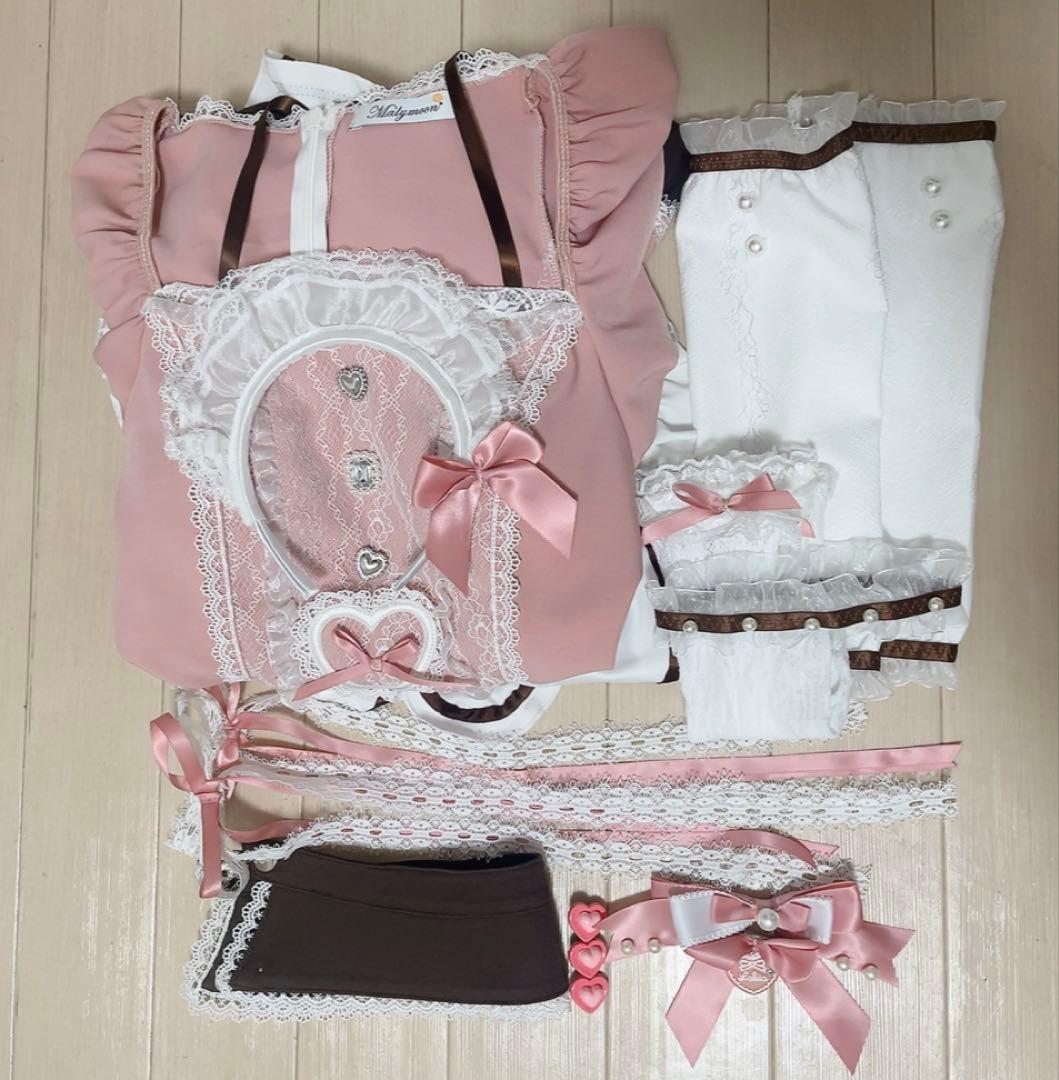 ブーケリボンジュエルピンクメイド《バレンタインコスプレ11点セット