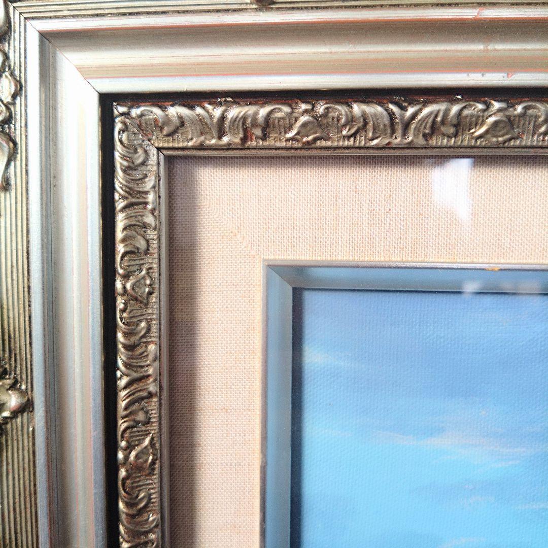 《値下げOK》模写 千葉弘道「朝やけの海」油彩 F20号 大型肉筆画 額装