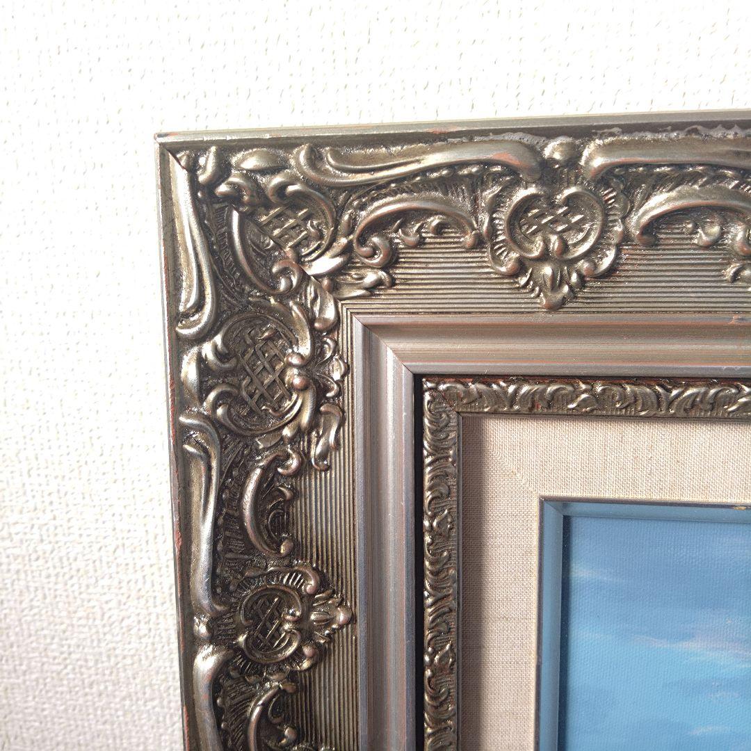 《値下げOK》模写 千葉弘道「朝やけの海」油彩 F20号 大型肉筆画 額装