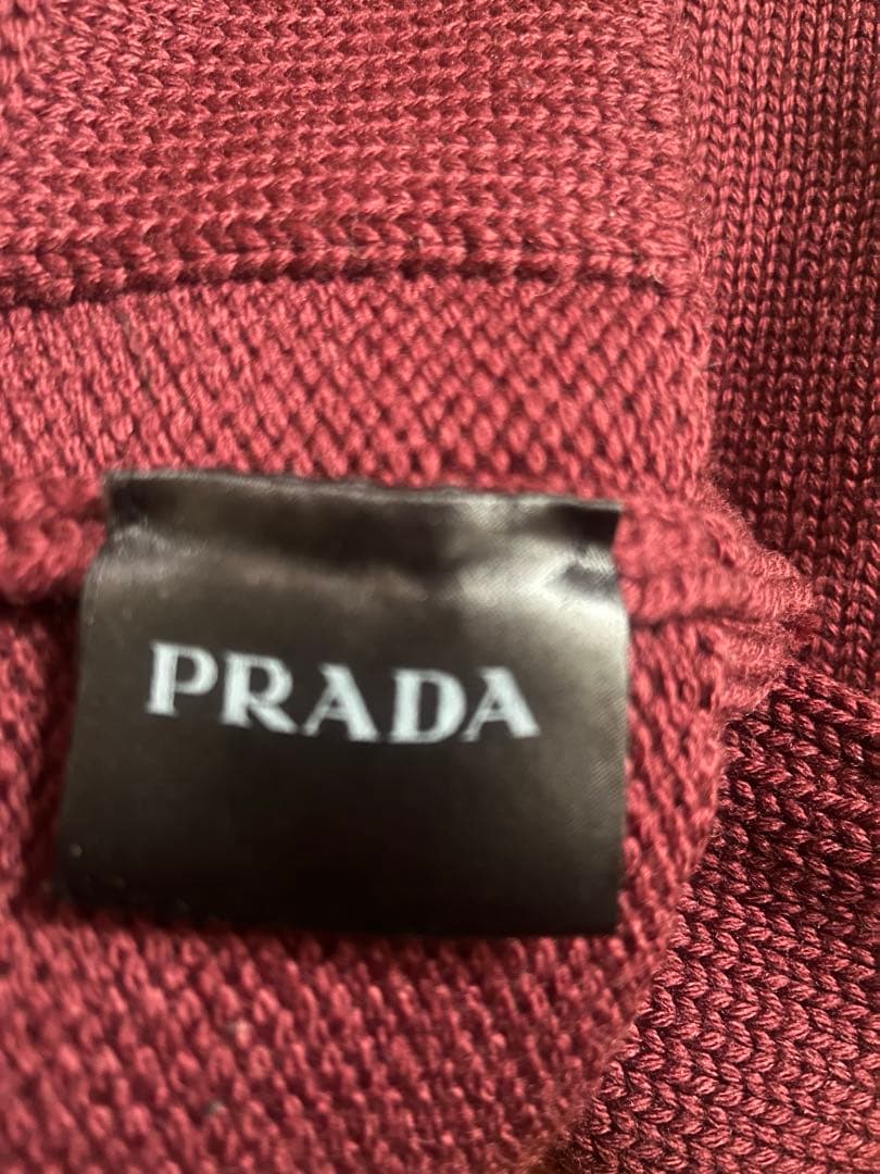 プラダ PRADA スキッパーニット 赤 メンズ ボルドー - メルカリ