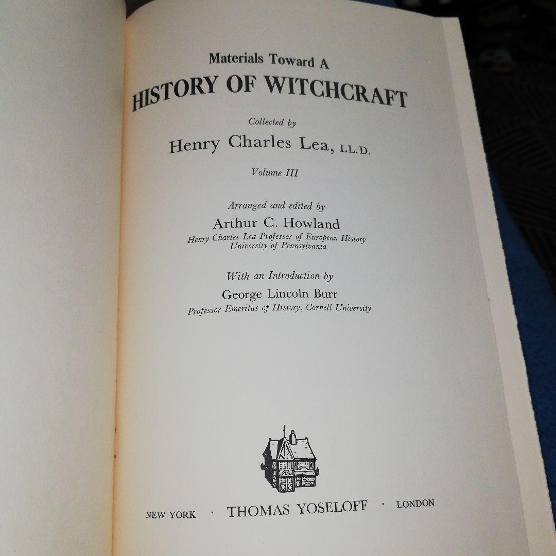 洋書 Materials Toward History Witchcraft -Lea