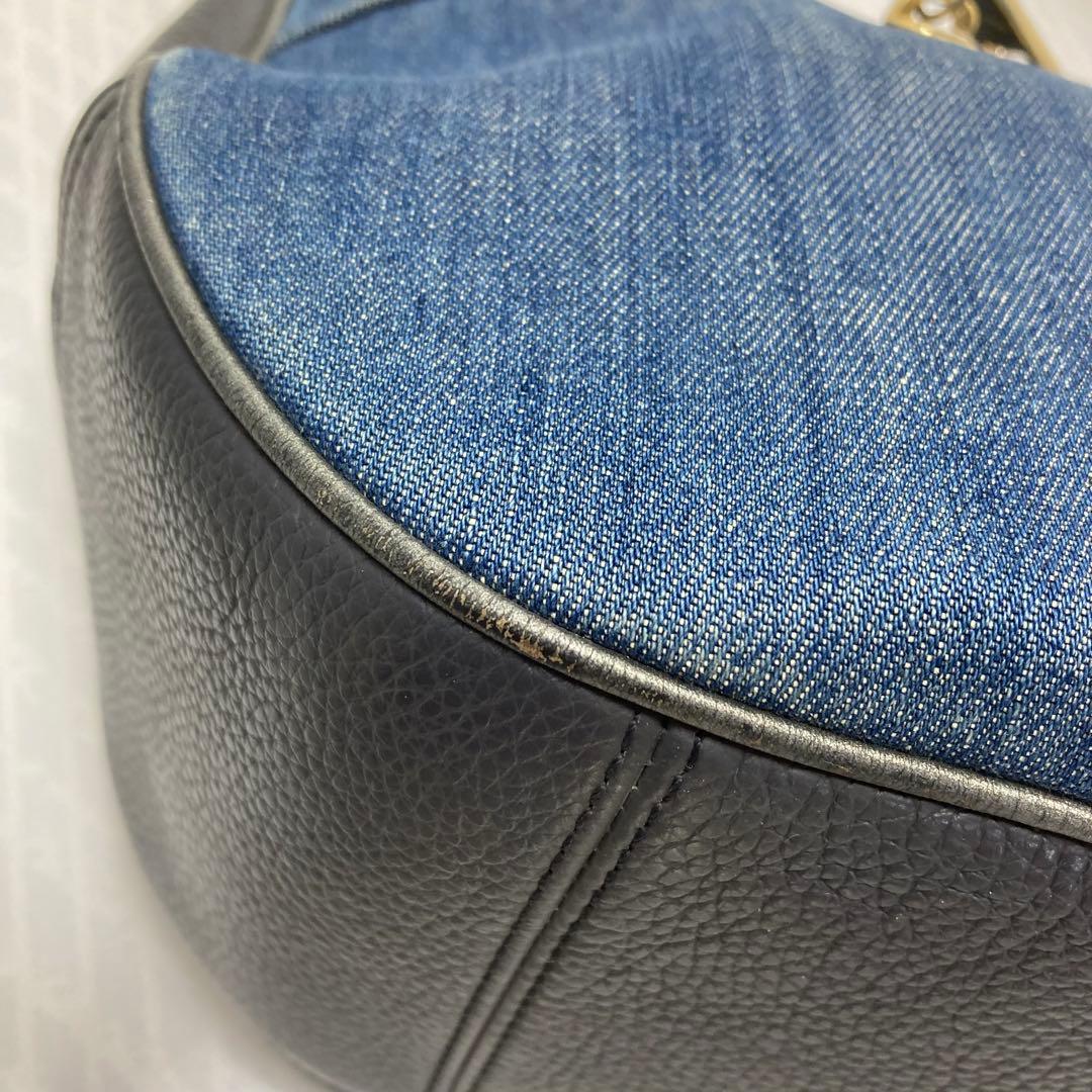 COACH コーチ デニム ハーフムーン ワンショルダー インナー花柄 Y2K