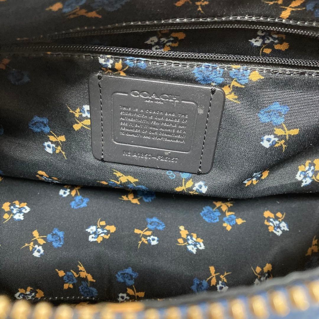 COACH コーチ デニム ハーフムーン ワンショルダー インナー花柄 Y2K