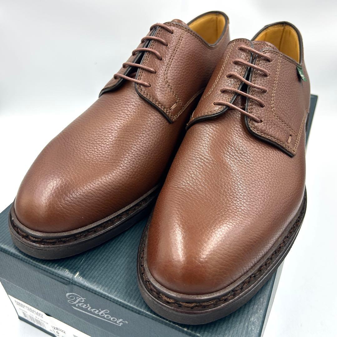 ト*松様 【レア】パラブーツ　FRENAYEフルネイ　UK5.5　ブラウン PARABOOT】パラブーツ FRENAYE プレーントゥ シボレザー 赤茶 UK6