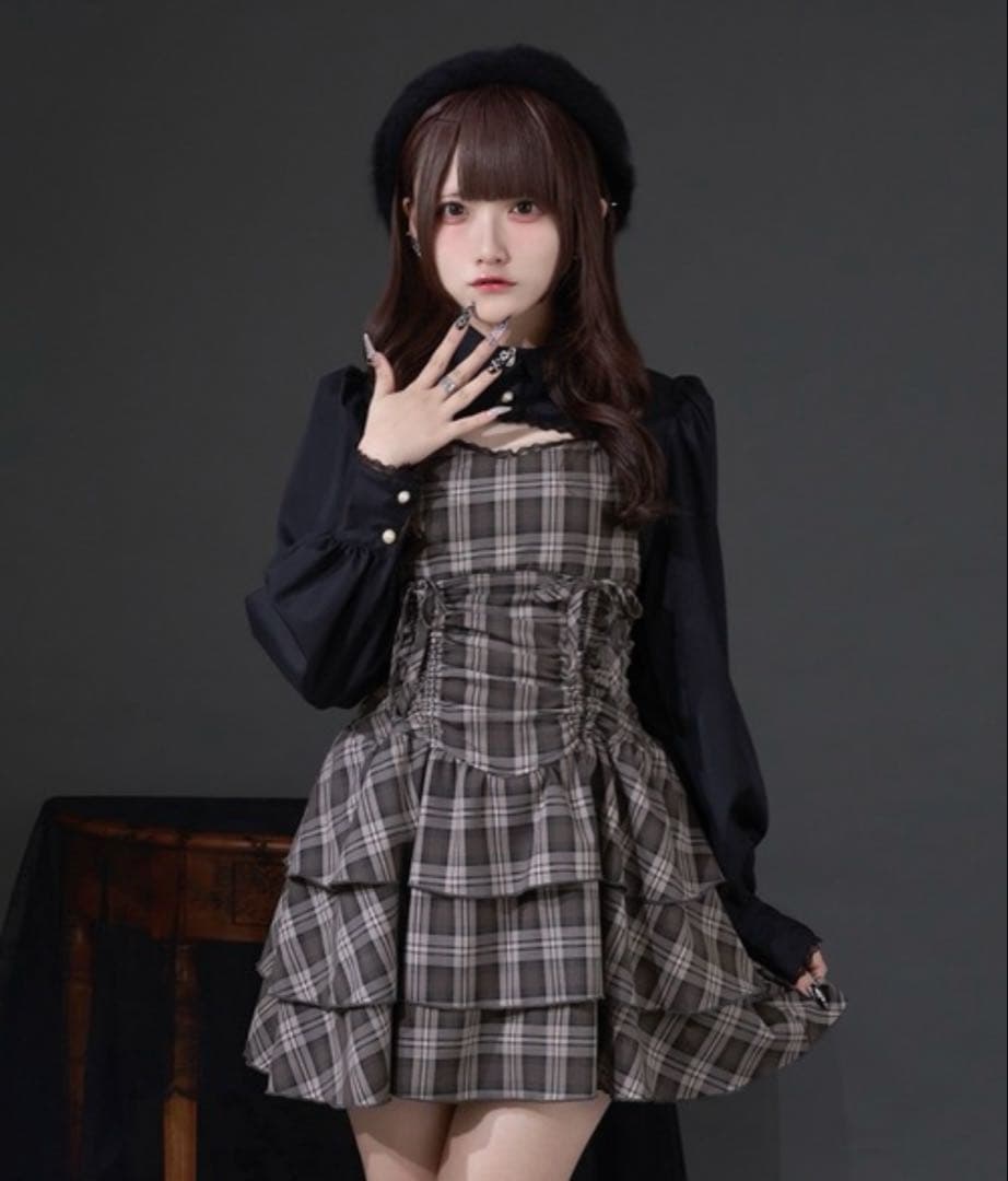 Pal elfy ドロストティアードキャミワンピース ブラウン 完売色 - メルカリ