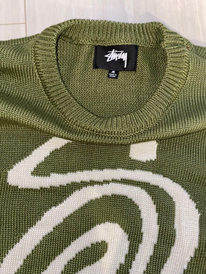 Stussy スワールロゴ ニットセーター M - メルカリ