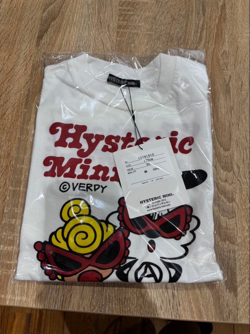 HYSTERIC MINI VERDY Kids Tee ホワイト　缶バッジ付 HYSTERIC MINI VERDY Kids Tee ヒスミニ ヴェルディ - メルカリ