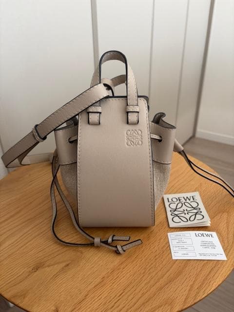 極美品】LOEWEロエベ ハンモック ミニ DW レザー&リネン ライトオーク