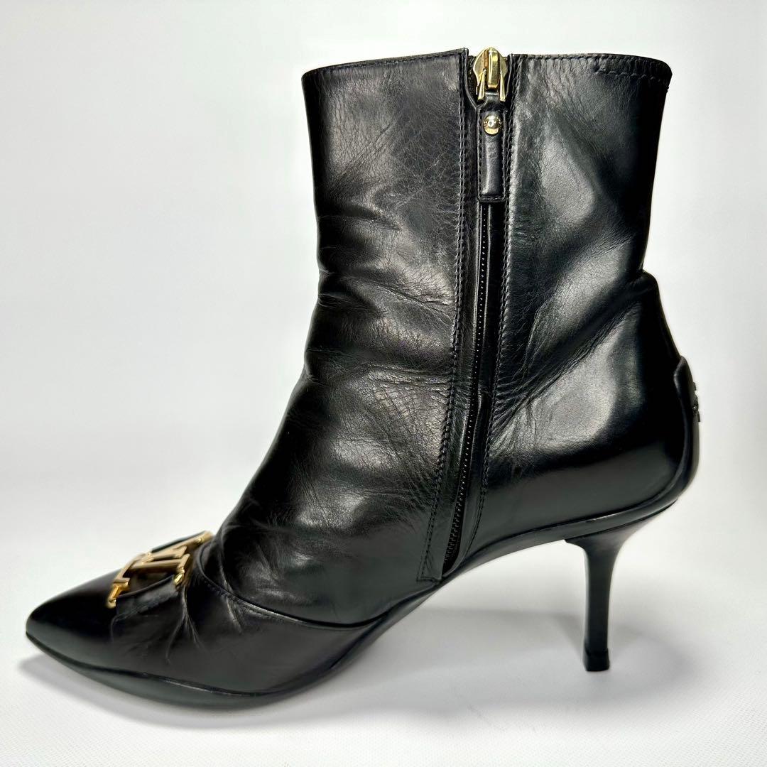 【美品】ルイヴィトン　レザー　ブーツ　ブラック　23.0cm