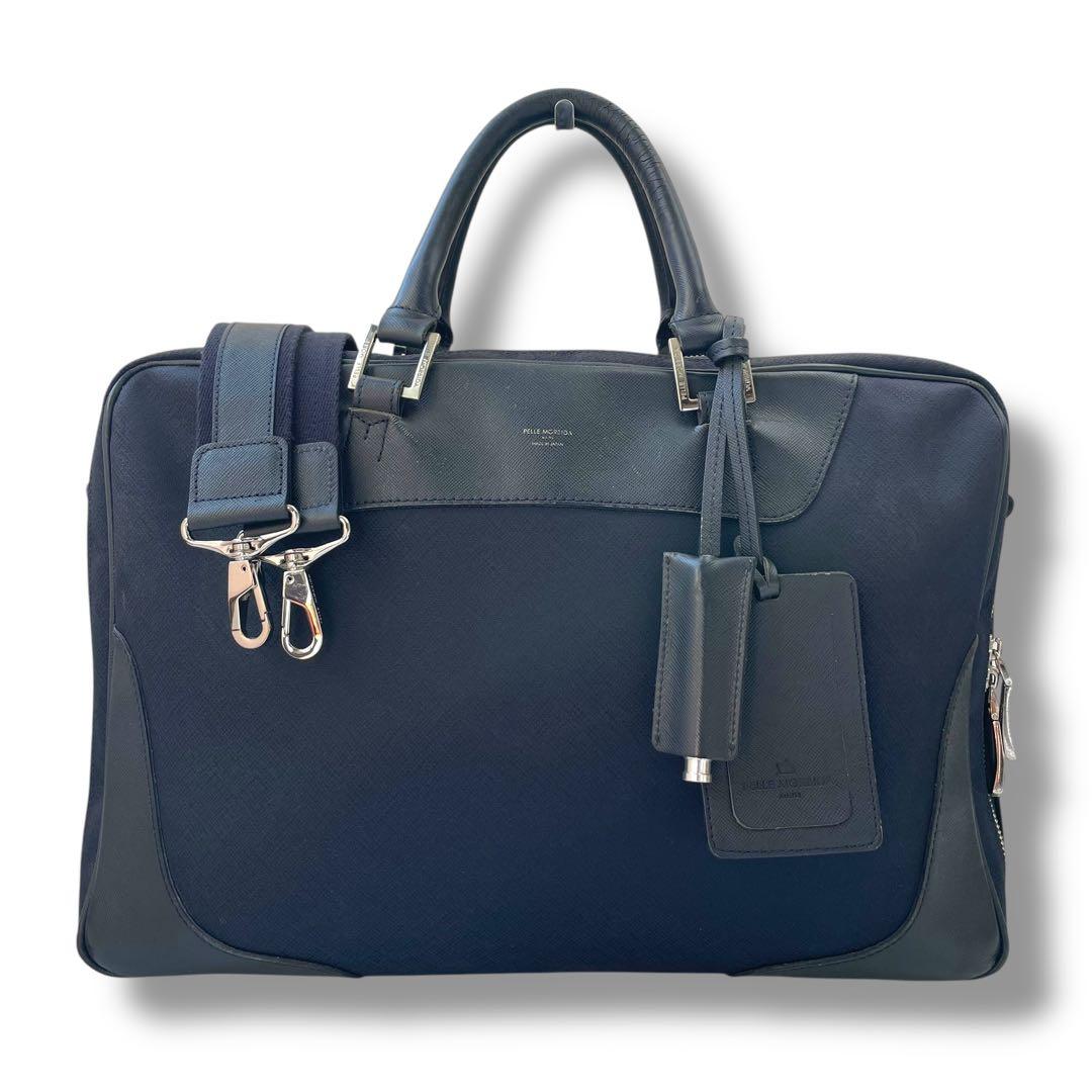 【レア】ペッレモルビダ　ビジネスバッグ　2way レザー　A4 ネイビー PELLE MORBIDA（ペッレ モルビダ） バッグ ビジネスバッグ メンズ