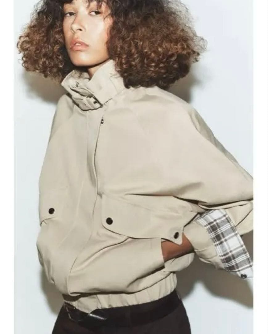 タグ付き新品☆ZARAのコーデュロイフェイクレザー襟ジャケット☆XS