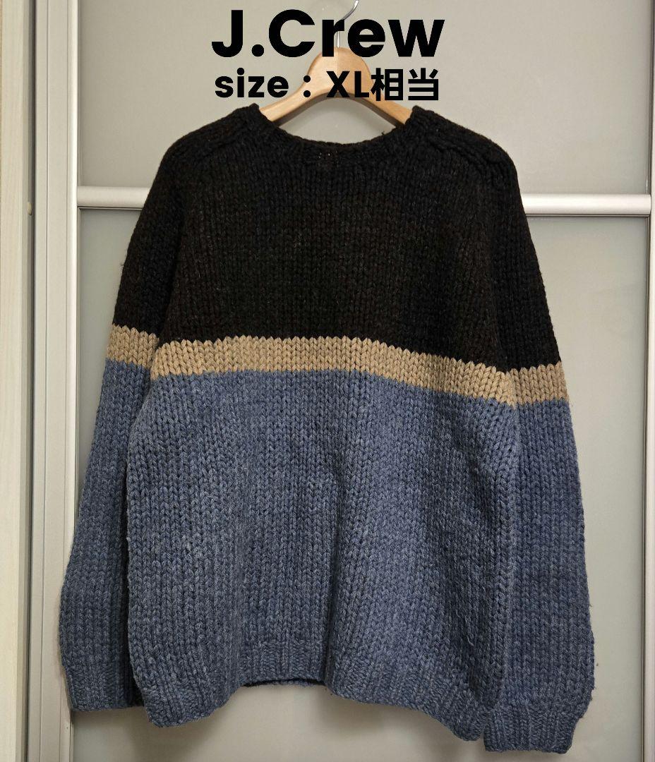 90s J.CREW ニット ハンドニット 水色 肉厚 実寸XL 90s J.CREW ニット ハンドニット 水色 肉厚 実寸XL 2026年最新】j CREW