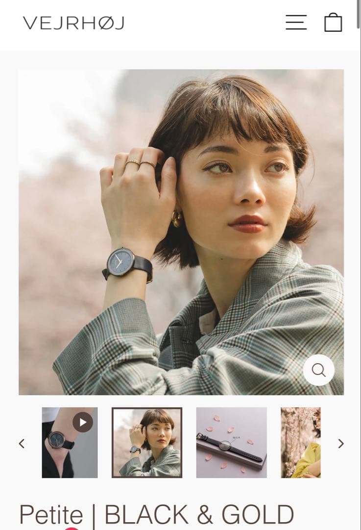 ヴェアフォイ VEJRHOJ Petite ブラック＆ゴールド 腕時計 - メルカリ