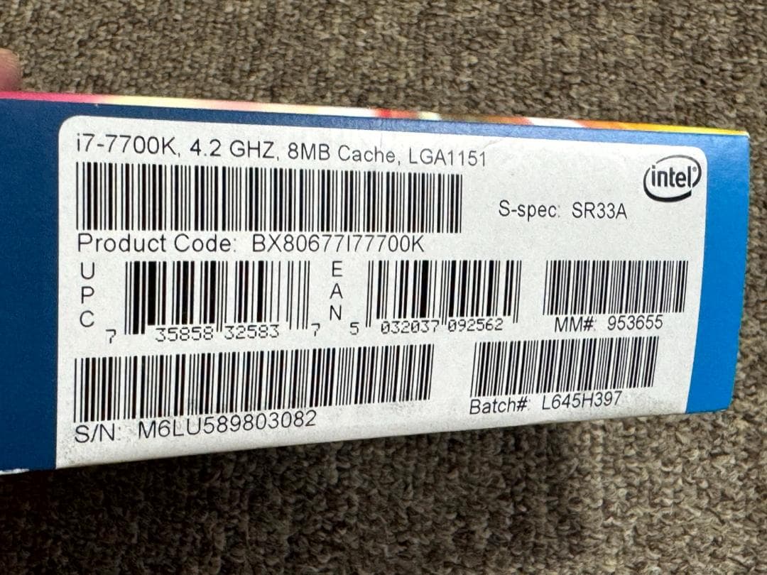Intel Core i7-7700K CPU 4.20GHz 中古