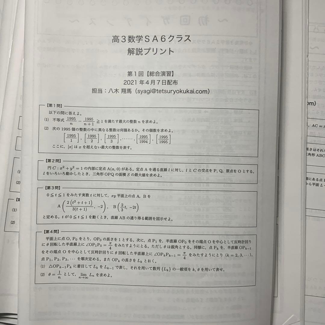 鉄緑会 高3 授業プリント 八木先生 - メルカリ