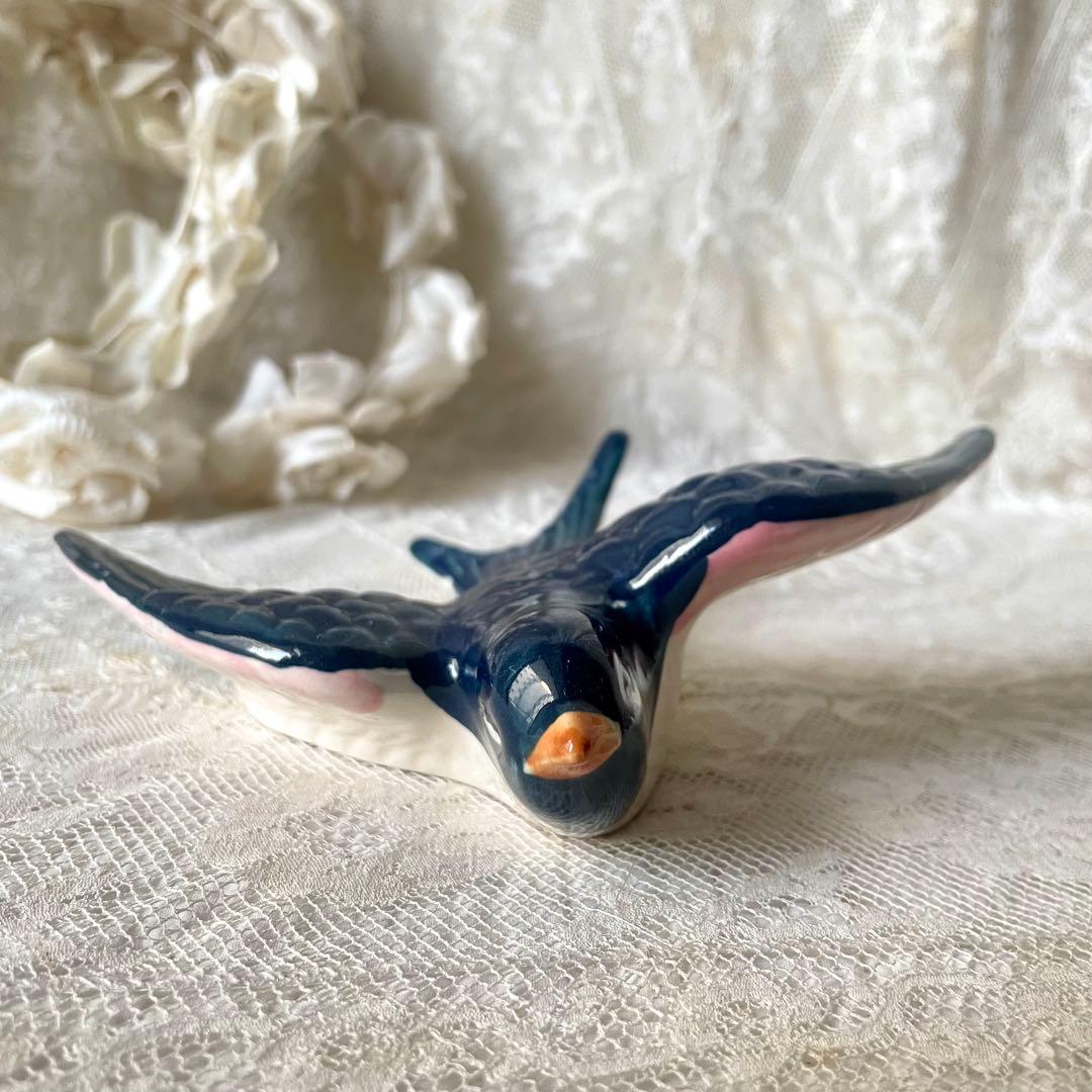 陶器ツバメのオブジェ2個セット① フランスアンティーク オーナメント