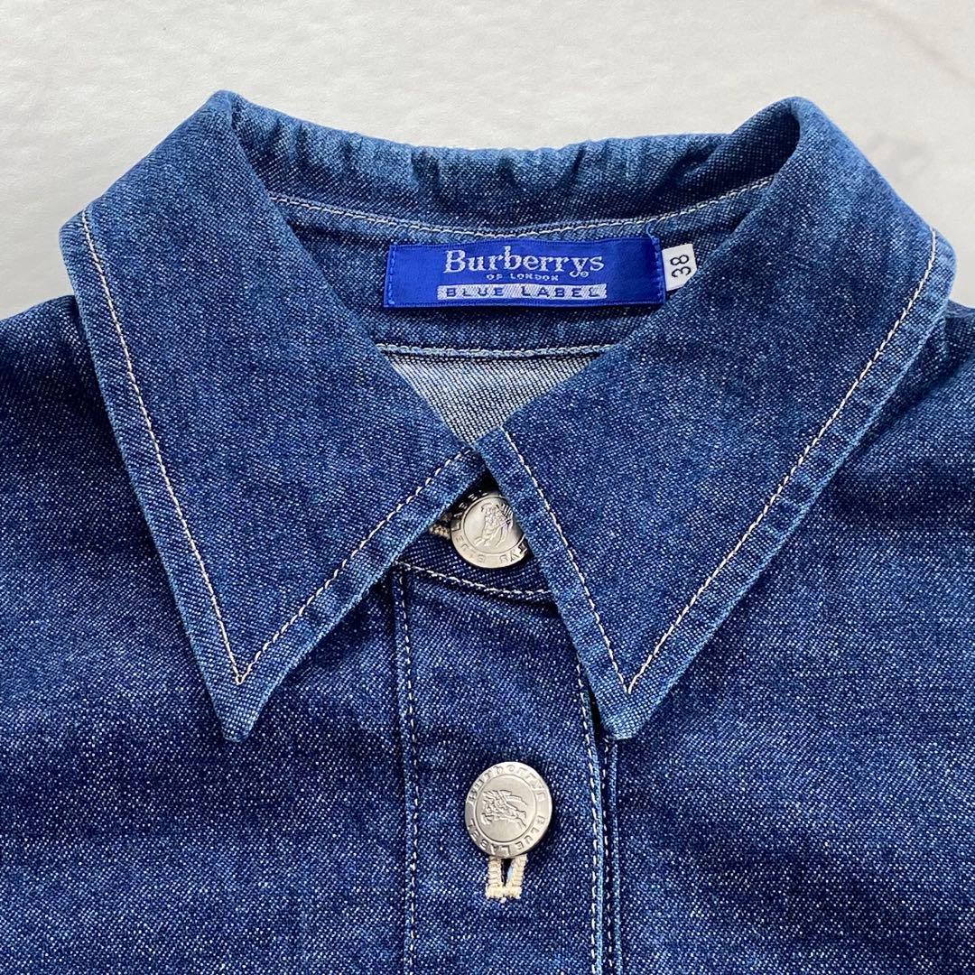 希少☆バーバリーブルーレーベル デニムワンピース 刻印ボタン 38