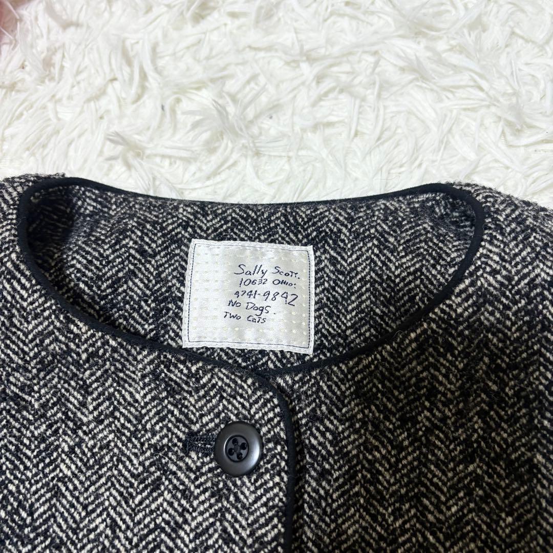 希少✨】サリースコット ノーカラー ジャケット ヘリンボーン