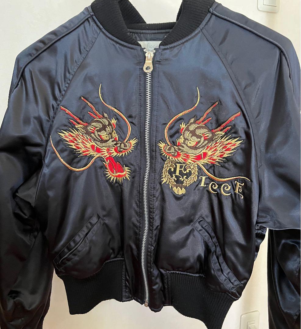 Ficce Donna 龍 刺繍 スカジャン 黒 レディース - メルカリ